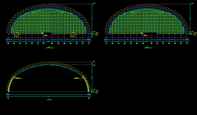 昌平跨度110米，拱高35_7米煤棚网架